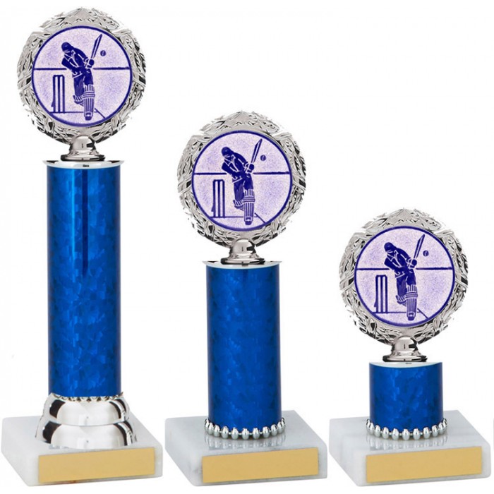 WREATH METAL CRICKET TROPHY  - AVAILABLE IN 3 SIZES 